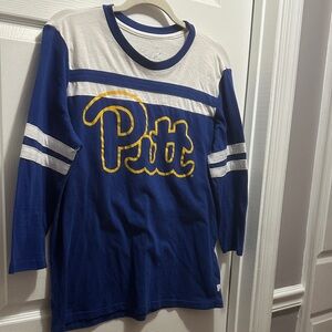 Pitt Women's Long Sleeve Tee - Blue and White